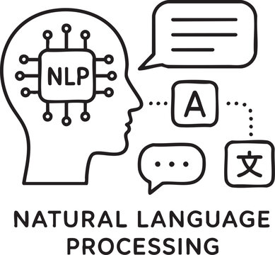 Natural Language Processing NLP Artificial Intelligence Line Icon