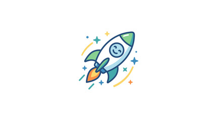 Rocket Ship Blasts Off into Outer Space with Smiling Face 2026-07-03 © Kemaki