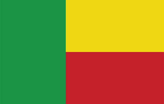 Benin flag icon. national flag and map of Benin. country in west Africa with green, yellow, and red colors. flag emblem official icons