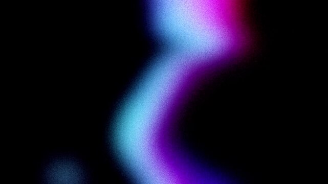Vibrant VHS style colorful psychedelic grainy gradient color flow wave on black, music cover dance party poster design. Retro Colors. Flowing motion fluid animation. Grainy noise. Abstract neon shapes
