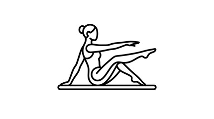 Fototapeta premium woman doing pilates exercise on mat.