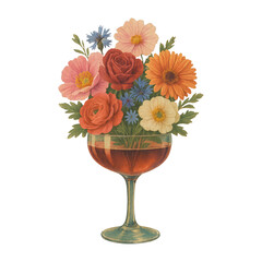 Obraz premium PNG Colorful floral arrangement illustration