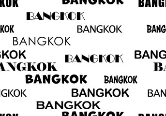 Obraz premium Bangkok Lettering seamless pattern. City lettering design. Vector