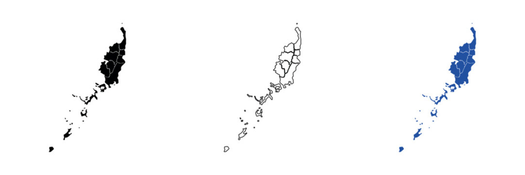 Map of Palau showing administrative divisions and surrounding islands