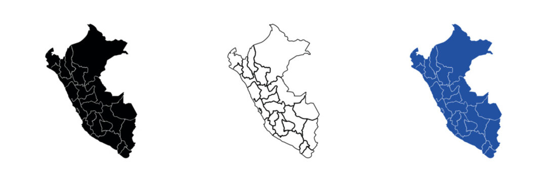 Map of Peru showing its administrative regions and borders