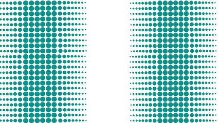 Retro pop art style vibrant cyan circular gradient dots creating a striking central copy space. © Samsur