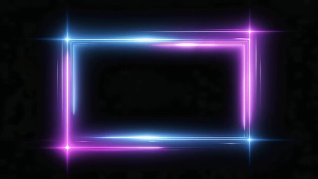 Rectangular glowing frame with rhythmic energy pulses hitting the edges