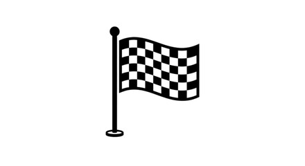 Fototapeta premium A clean black and white checkered flag waving on a metallic pole representing the finish line vector image symbol of a racing victory flag