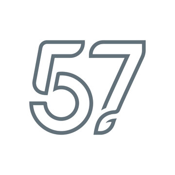 Large Number Fifty Seven Illustration.