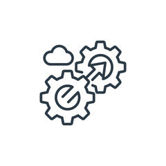 Obraz premium Black line art gear icons moving.