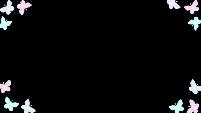 Pastel Butterflies Loop Animation with Alpha Channel 4K