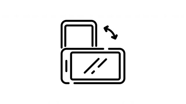 Smartphone Rotation Solid Icon. Device Orientation Change, Screen Rotation, And Mobile Display Adjustment Silhouette Symbol. User Interface. On Transparent Background