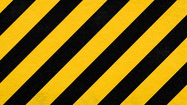 Yellow black diagonal warning stripe tape pattern safety caution border design element Stock Illustration