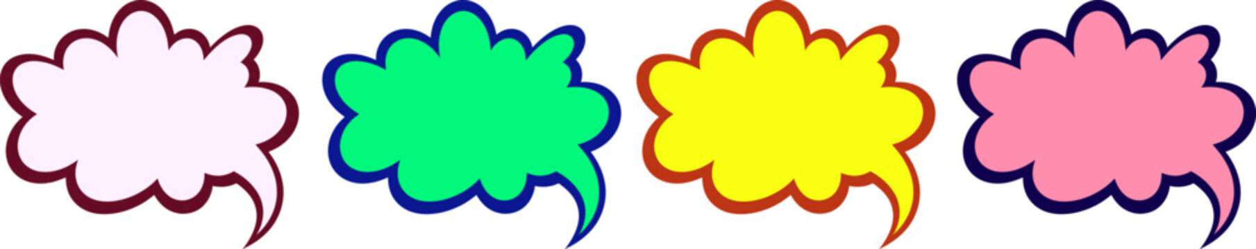 Colorful cartoon speech bubbles