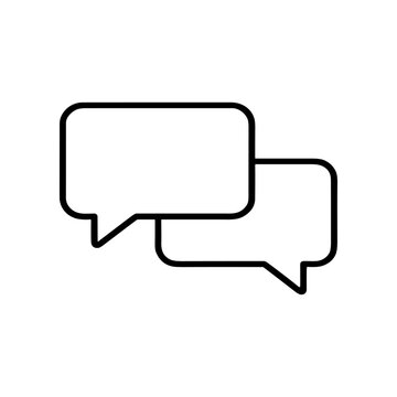 Black and white speech bubble icons.