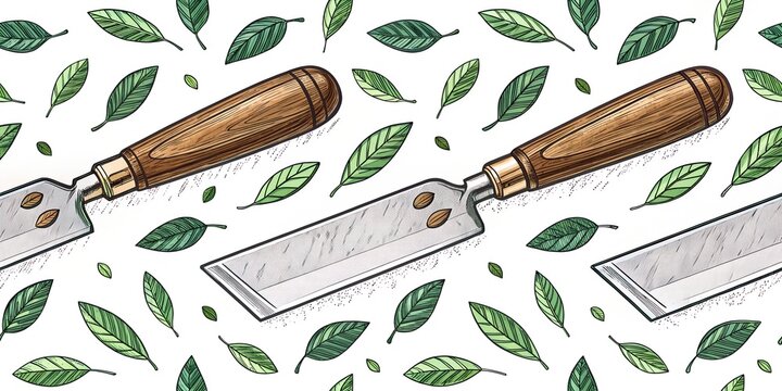 set of kitchen knives