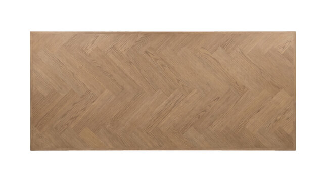 Herringbone Pattern Wood Tabletop Isolated White Background and PNG