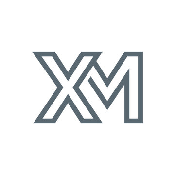 Grey XM logo on white background.