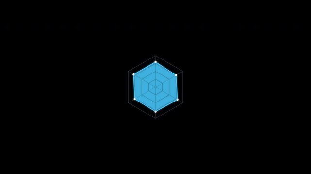 Animated Radar Spider Chart Overlay Alpha Channel 4K