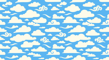 Fototapeta premium A serene blue sky filled with white clouds.