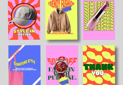 Creative Fashion Social Media Story Templates With Trendy Product Marketing Layout