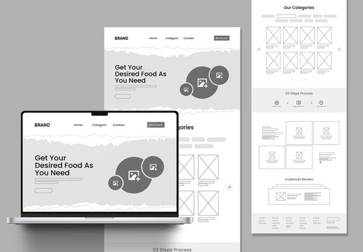 Food Delivery Landing Page UI Kit Template with Modern Layout