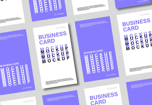 Vertical Business Card Mockup Template