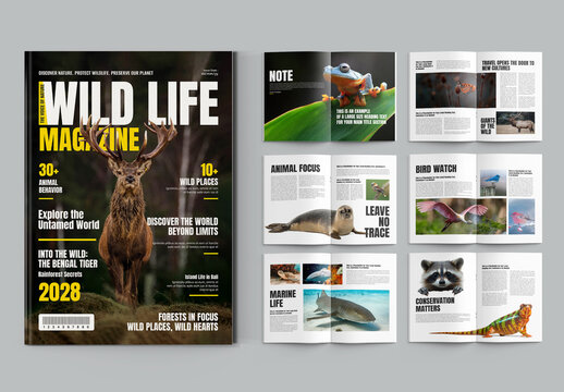 Wildlife Nature Magazine Template Layout