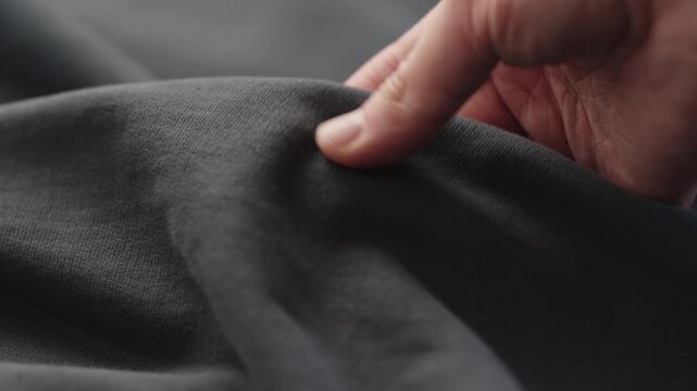 gray color cotton fabric for clothing closeup