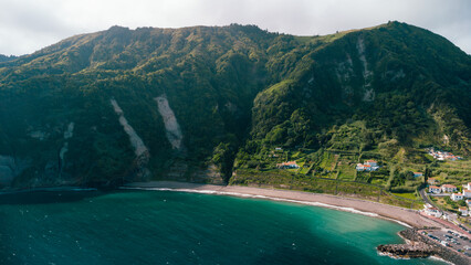 Drone view sao miguel island praia do fogo beach © Alberto