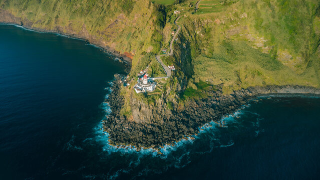 Arnel lighthouse sao miguel coast azorean island landscape