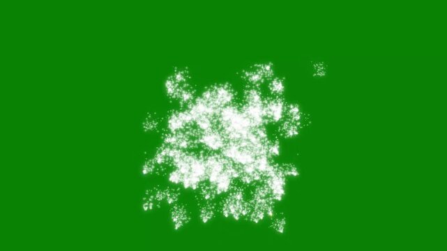 Dynamic starlight sweep, fast-paced glowing particle wave for transitions, seamless starlight transition with luxury bokeh burst and shining dust wipe on green background.