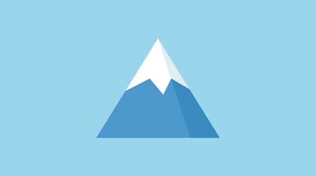 Mountain Peak Snowy Landscape Icon.