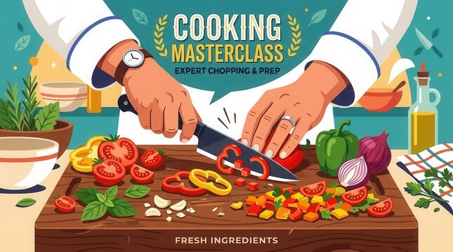 Culinary Masterclass - Expert Chef Demonstrates Fresh Ingredient Preparation.