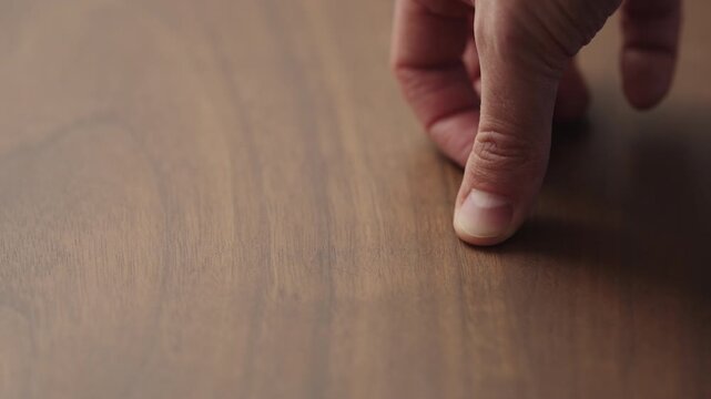 close up walnut wood table