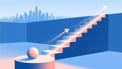 Fototapeta premium business growth concept illustration diagonal composition