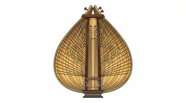 Traditional Indonesian sasando musical instrument vector illustration isolated on white background