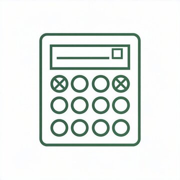 Minimalist calculator line icon representing financial calculation and digital accounting.