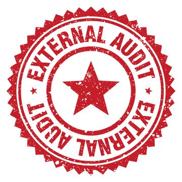 external audit red grunge round stamp. external audit stamp