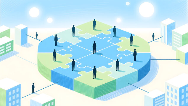 puzzle teamwork business teamwork city growth