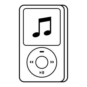 vector ipod music player icon clipart line art illustration