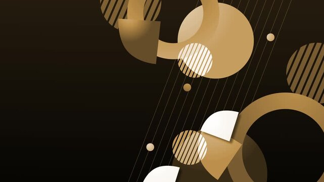 Abstract geometric background with circles arcs and diagonal lines gradient animation