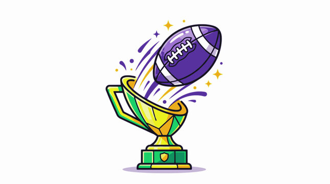 Minimalist Illustrative Cel Shaded Soccer Championship Tournament Graphic Asset, "Created with AI assistance and manually refined."