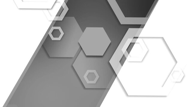 Abstract diagonal design with layered hexagons, modern geometric background animation