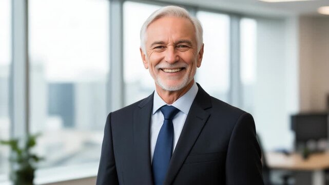 Smiling mature 50 years old company manager