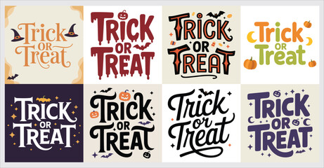 Fototapeta premium Trick or Treat Halloween Typography Bundle with Spooky Fonts