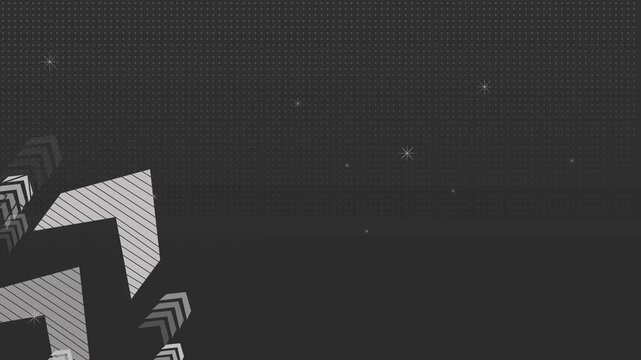 Abstract arrow shapes on a dark starry background with copy space suitable for business progress and technology themes animation