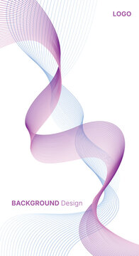 A high quality vector layout featuring a collection of abstract mathematical line waves that twist gracefully across a vertical composition.
