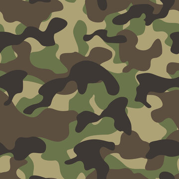 
Seamless forest camouflage pattern vector background