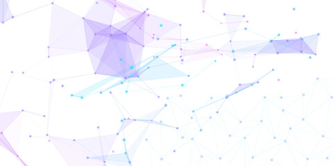 Digital technology futuristic internet network speed connection white background. Polygonal Mesh Background Vector design digital technology concept. Abstract Vector Abstract Network of Dots and Lines © JERRY